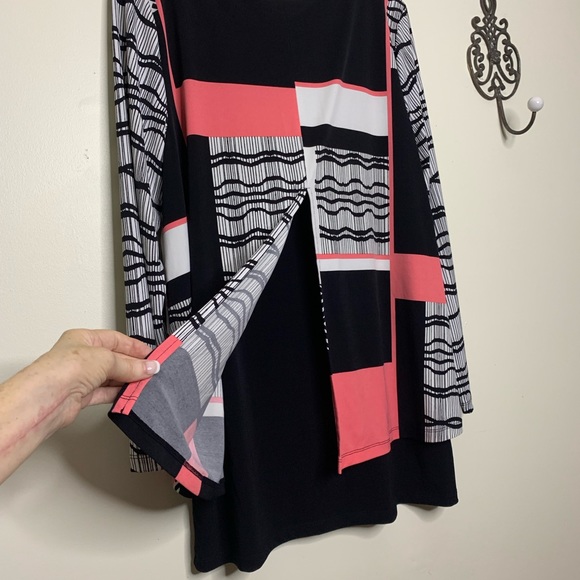 Alfani Color Block Layered Split Back Tunic Sz XL - Picture 7 of 10
